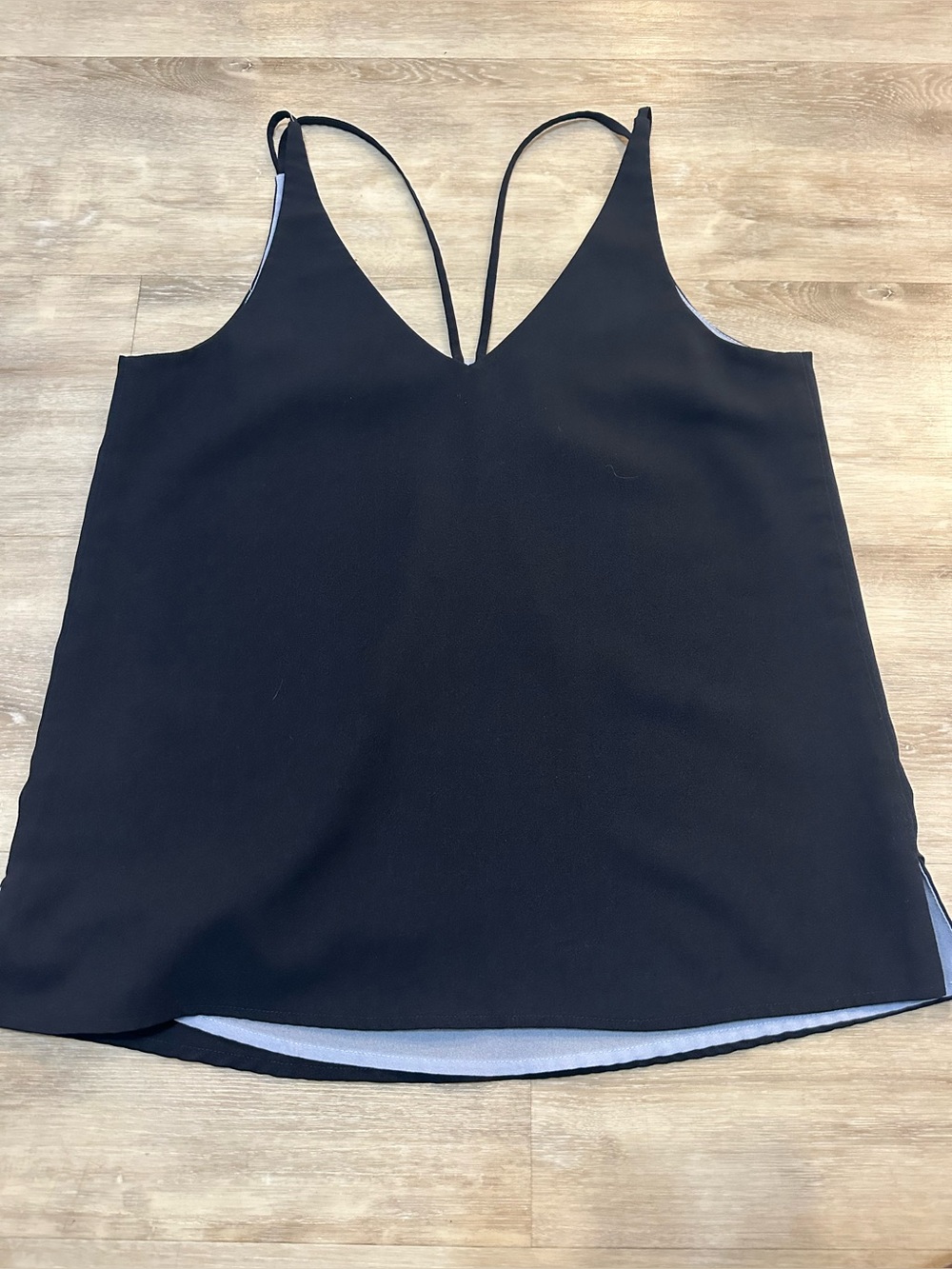 Dex, Women’s Reversible Black V-Neck Double-Strap Tank Top